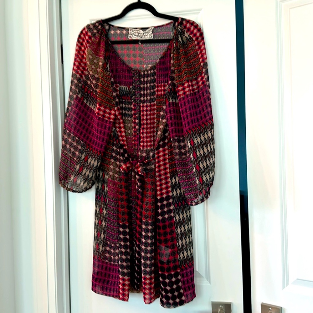 Pink martini, sheer crêpe, dress size large brand new